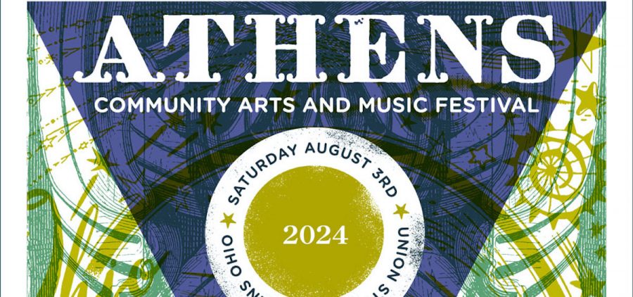 An image of the poster for the Athens Community Arts and Music Festival.
