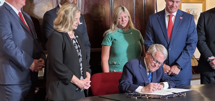 Governor Mike DeWine signs a $3.5 billion infrastructure bill.