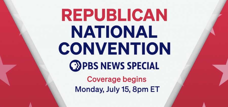 text title for PBS News Special Coverage of the 2024 Republican National Convention - starting July 15 at 8 pm