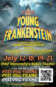 The poster for OVST's upcoming production of "Young Frankenstein." 