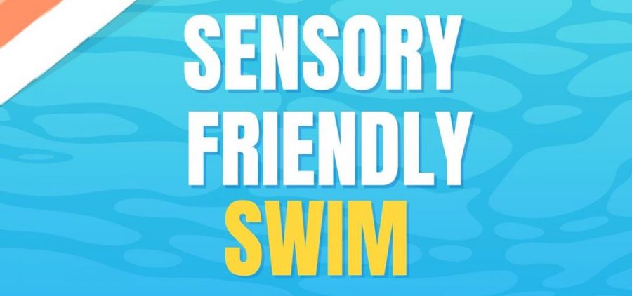 A flyer with information about the Sensory Friendly Swim at the Athens City Pool.