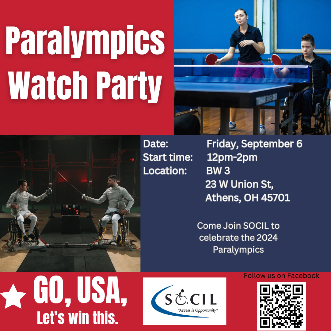 A flyer for the Paralympics Watch Party event.