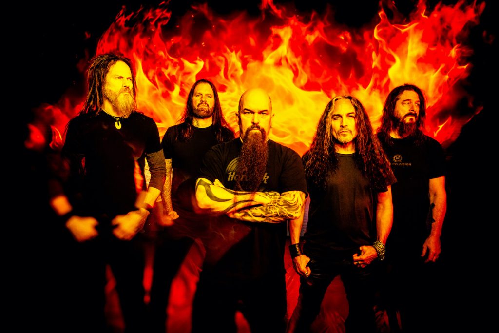 Kerry King and his band mates pose for a pomotional photo. 