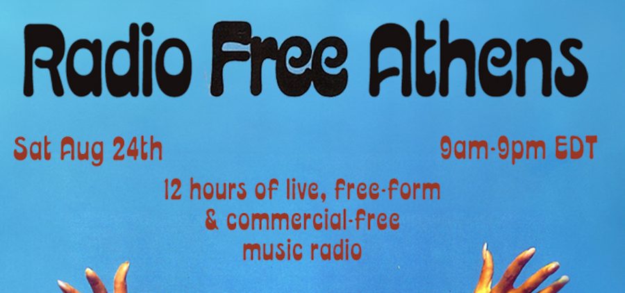 An image displaying the lineup for Radio Free Athens August 24, 2024.