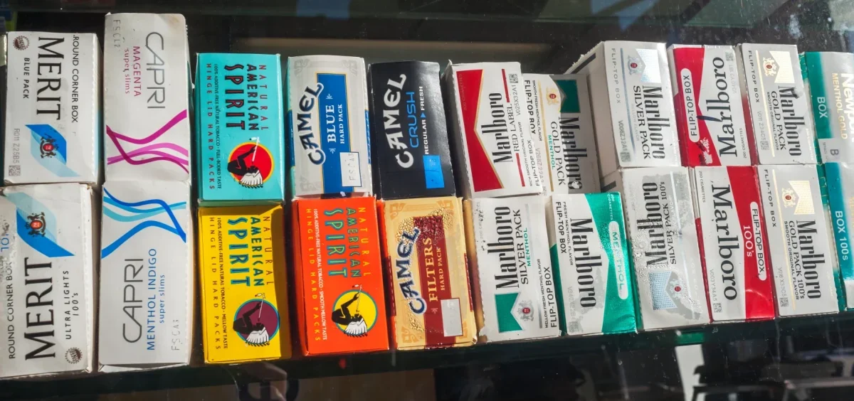 Cartons of cigarettes, including menthol cigarettes