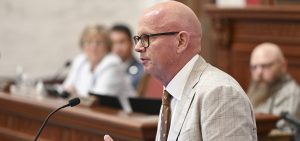 West Virginia Office of Drug Control Policy Director Dr. Stephen Loyd speaks to state lawmakers