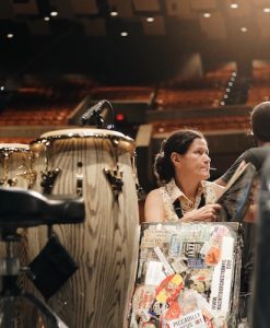 Carmen LaBoy plays baritone saxophone and is a music educator. Credit: Taylor Dennis