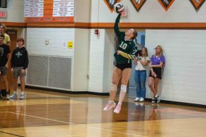 Bulldog Caitlyn Hayes serves up an ace