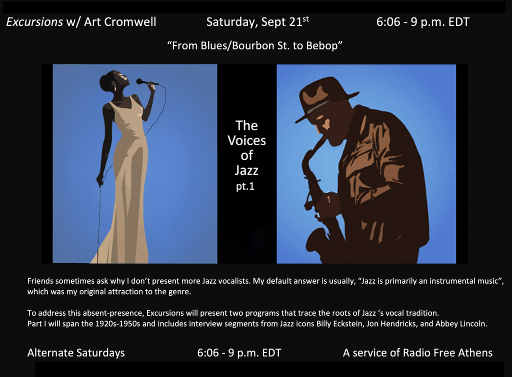 A graphic detailing the programming scheduled for "Jazz Excursions" on September 21, 2024. 