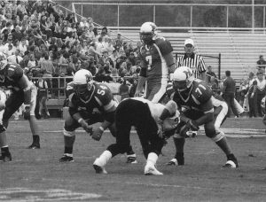 Ben Roethlisberger lines up for a snap in the 2002 season.