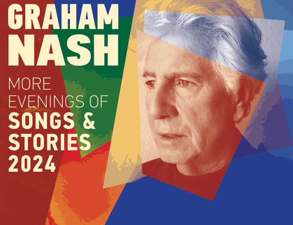 A promotional image for Graham Nash's performance at the Templeton Blackburn Memorial Auditorium. 