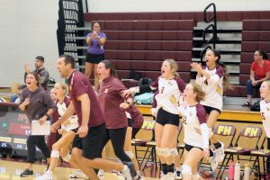 The Lancer bench celebrates their win