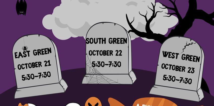 A flyer for the RHalloween event on Ohio University's campus.