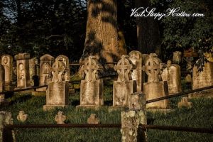 medium shot of sleepy hollow cemetery