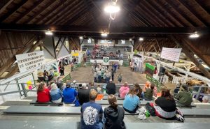 A crowd watches the Ag for All Livestock event at the Coshocton Fairgrounds