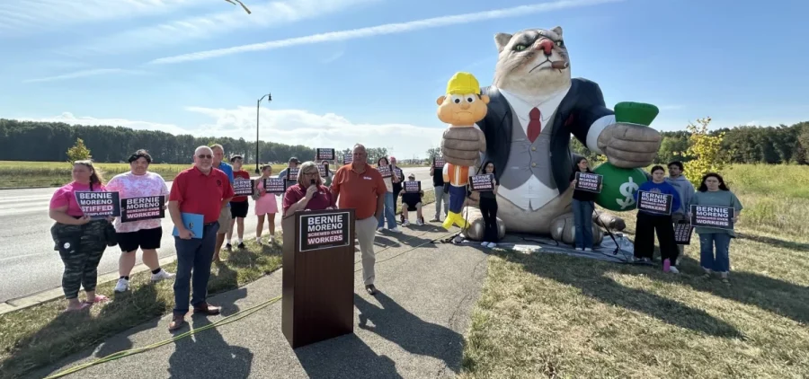 Several local unions, Ohio Democrats at a press conference in September 2024.