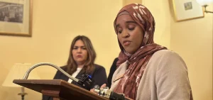 Rep. Munira Abdullahi at an October 2024 press conference.