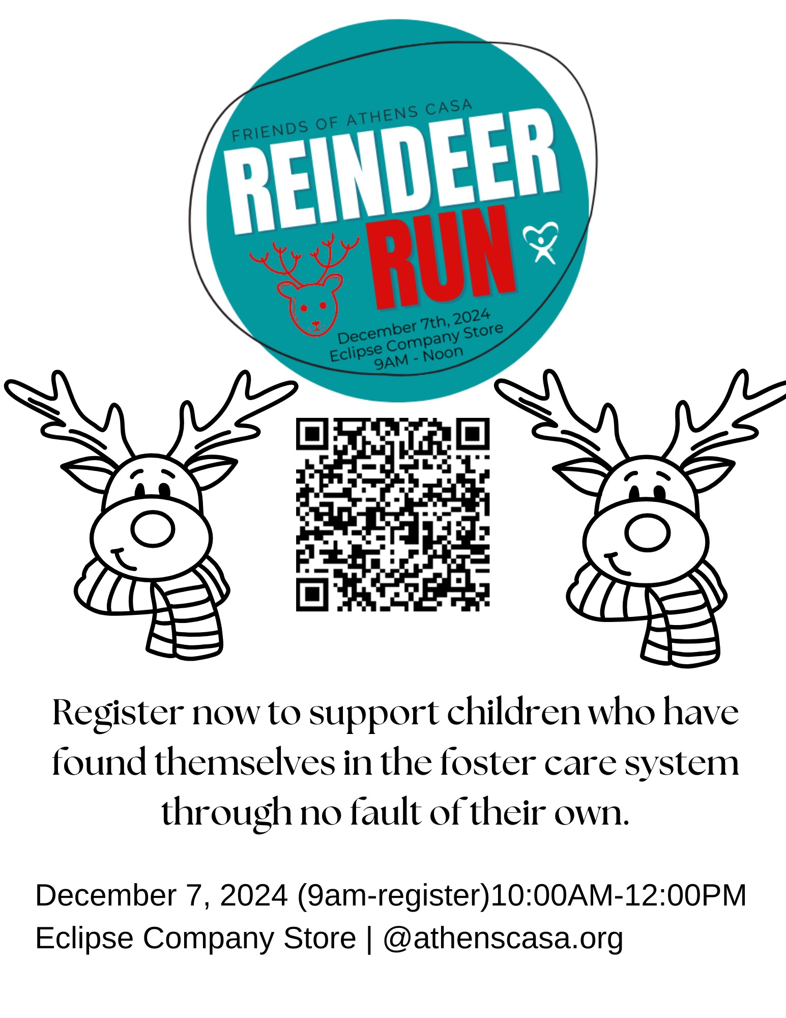 The flyer for the Reindeer Run event.