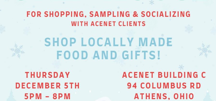 A flyer for ACENet's Holiday Open House.