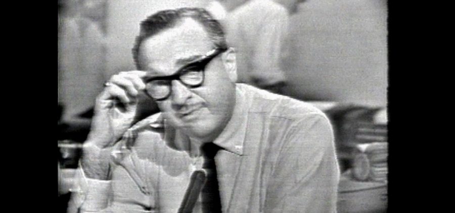 TV video image of Walter Cronkite during the JFK assassination