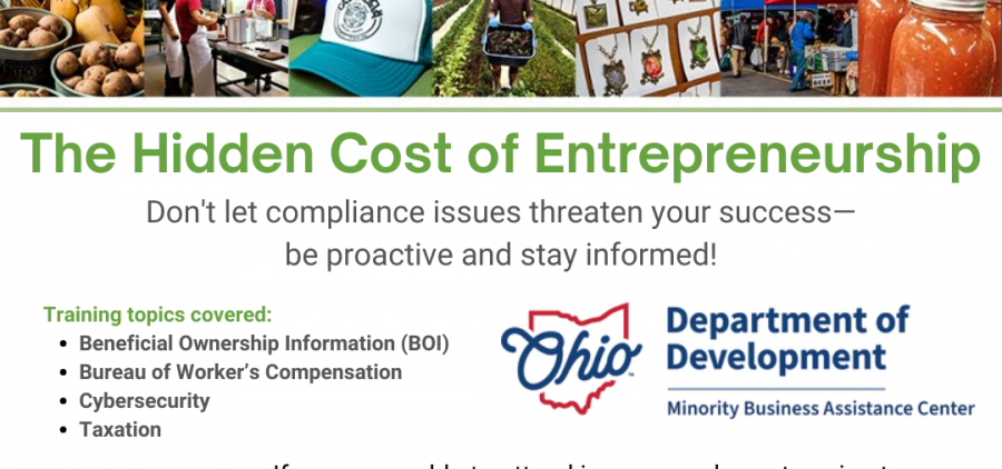 A flyer for a program called "The Hidden Costs of Entrepreneurship"