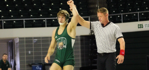 Garrett Thompson after winning vs Michigan State.