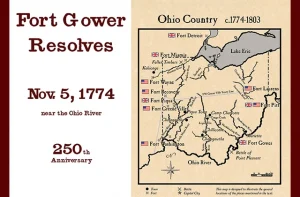 A map of Ohio shows the location of Fort Gower.