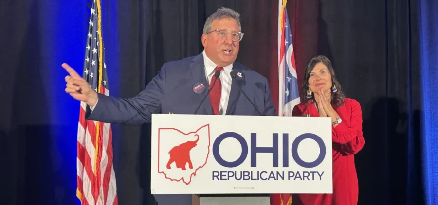 Ohio Republican Party Chair Alex Triantafilou announces that Decision Desk HQ has called Issue 1 for the "no" side.