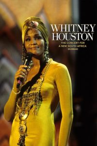 Whitney Houston - The Concert for a New South Africa (Durban) text with Whitney on stage in golden dress