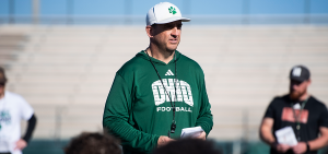 Brian Smith at a practice ahead of the Cure Bowl vs Jacksonville State.