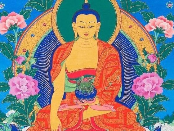 A colorful image of the Buddha.