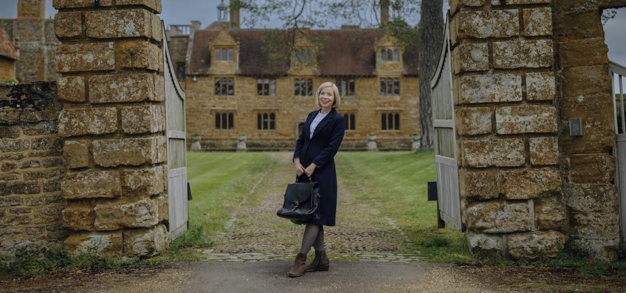 Lucy Worsley at the home of the Gunpowder Plot