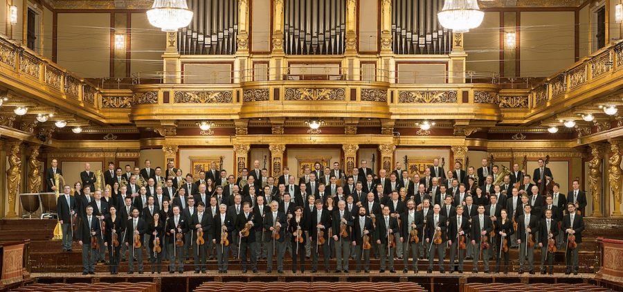 The Wiener Philharmoniker on stage in Vienna Credit: Lois Lammerhuber