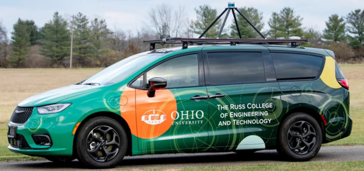 A self-driving van used by Ohio University researchers