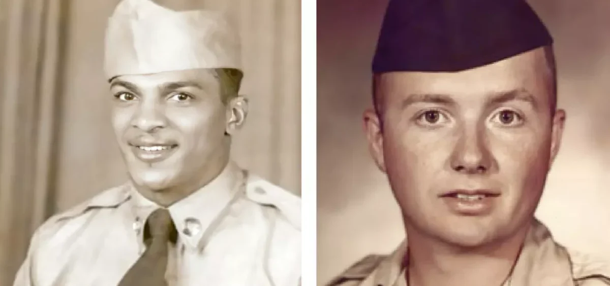 Fred McGee (left) and Kenneth David (right) in their uniforms.