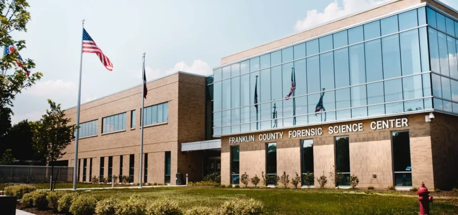 The Franklin County Forensic Science Center from the front.