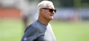 Cleveland Browns owner Jimmy Haslam looks on at the team during the Browns training camp practice