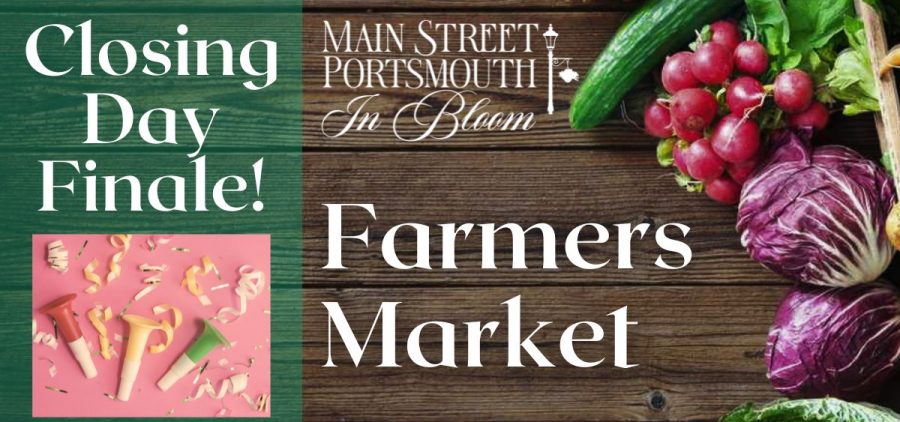 An image advertising the Main Street Portsmouth Farmer's Market.