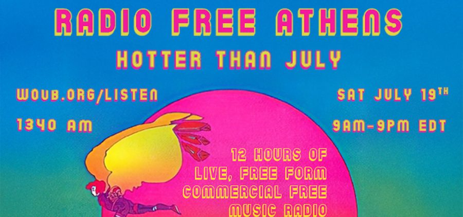An image with the schedule of DJs on Radio Free Athens July 19, 2025.