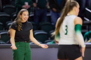 Ohio's Kenzie Brinkman during her first match as head coach.