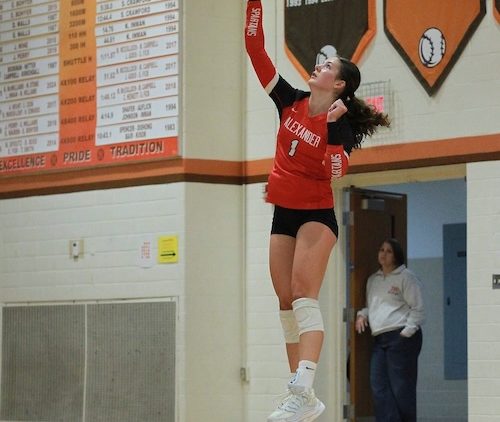 Spartan Meena Juedes attempts a serve