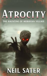 The cover artwork for the book "Atrocity"