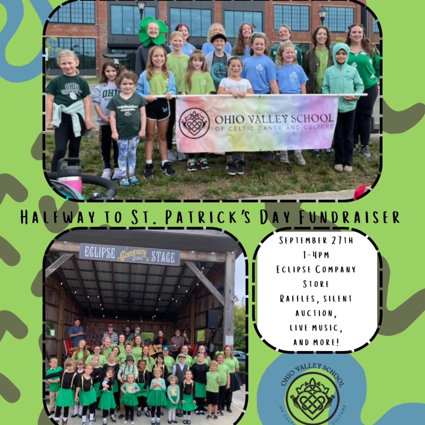 A flyer advertising the Halfway to St. Patrick's Day fundraiser.