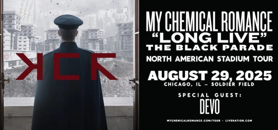 A promotional image for My Chemical Romance's Long Live The Black Parade World Stadium tour.