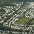 Houses in the eastern suburbs of Columbus as seen from an aircraft.
