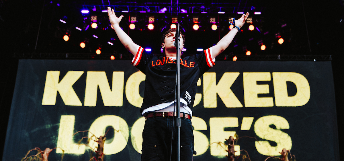 Knocked Loose performs at Louder Than Life 2025.
