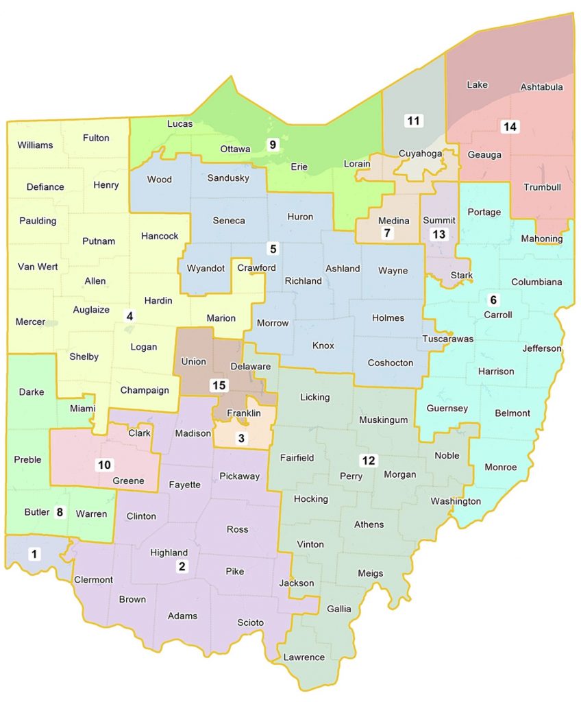 Ohio congressional map proposed by House and Senate Democrats in September 2025 