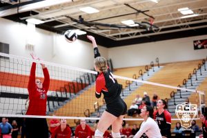 Spartan Lila Moser attacks at the net