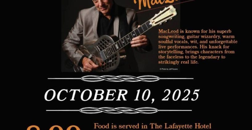 A flyer promoting Doug MacLeod's October 10, 2025 show in Marietta.