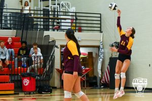 Lancer Juniper Ballew attempts a serve